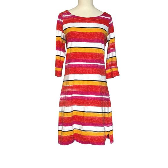Hatley Striped Tunic Cotton Dress Size Small Bright Multicolor Midi - Picture 1 of 9